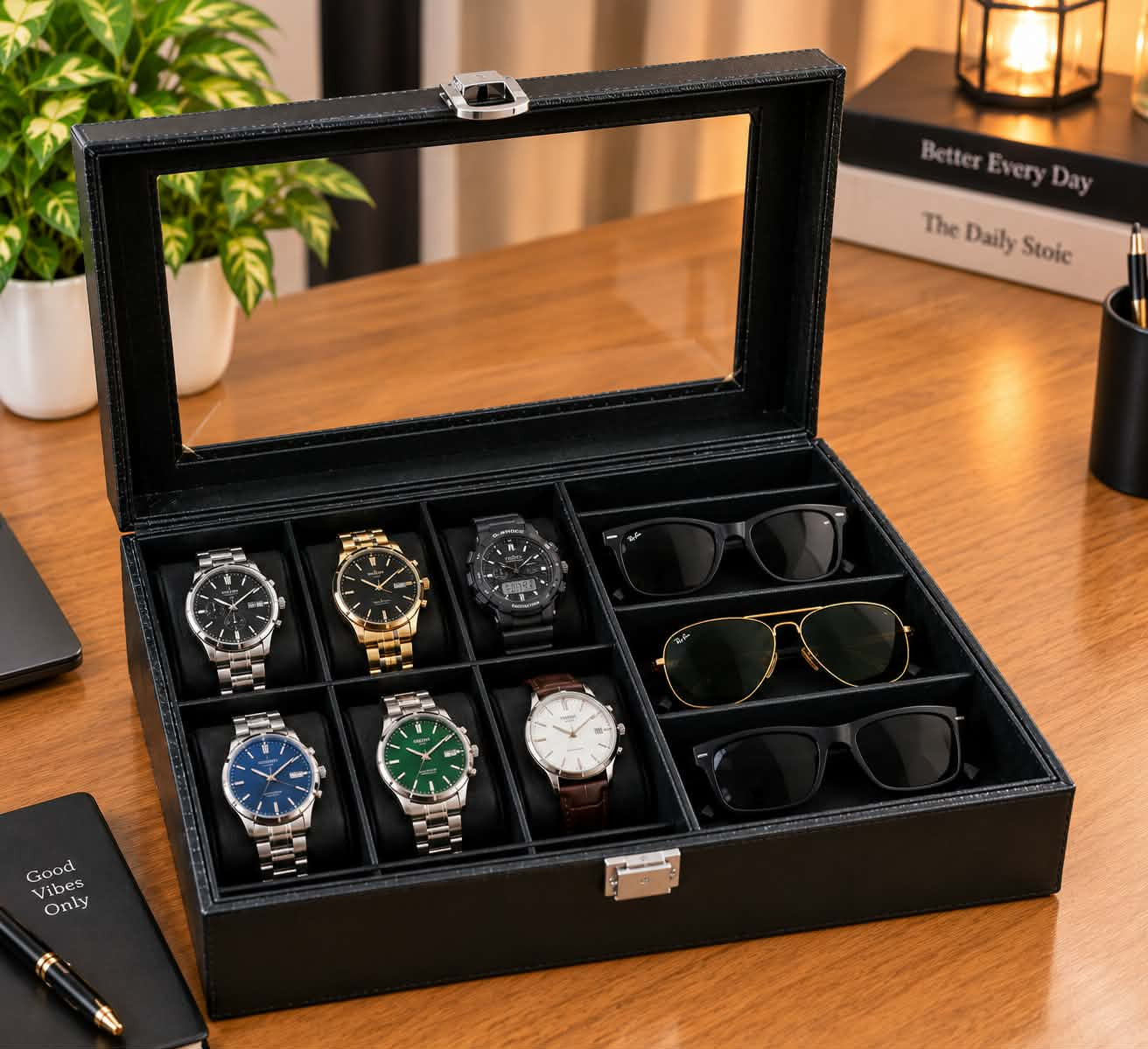 Luxury Watch & Sunglasses Organizer Box