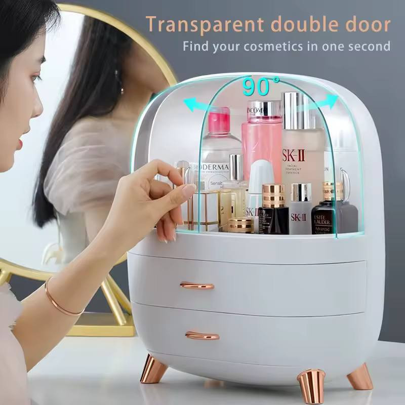 Cosmetics storage box transparent dustproof table lipstick dresser makeup brush storage rack skin care products storage rack